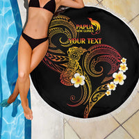 Personalised Papua New Guinea Sepik Beach Blanket Plumeria Floral Tribal Pattern LT9 - Polynesian Pride