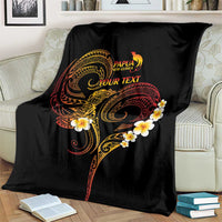 Personalised Papua New Guinea Sepik Blanket Plumeria Floral Tribal Pattern - Polynesian Pride