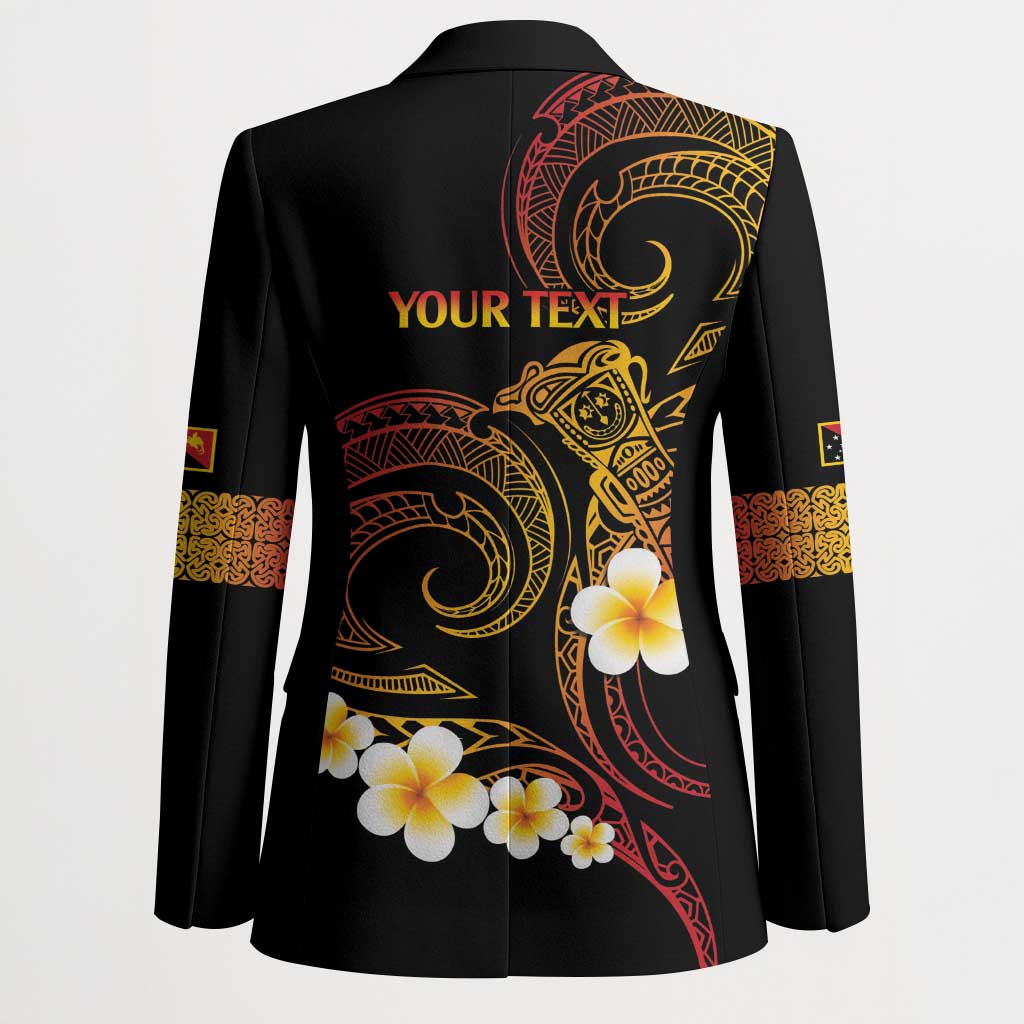 Personalised Papua New Guinea Sepik Blazer Plumeria Floral Tribal Pattern - Polynesian Pride