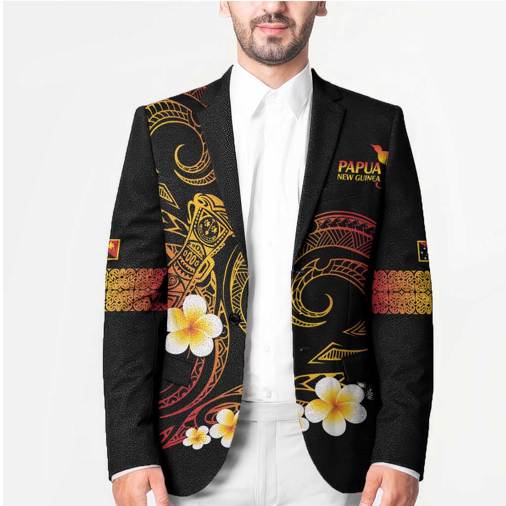 Personalised Papua New Guinea Sepik Blazer Plumeria Floral Tribal Pattern - Polynesian Pride