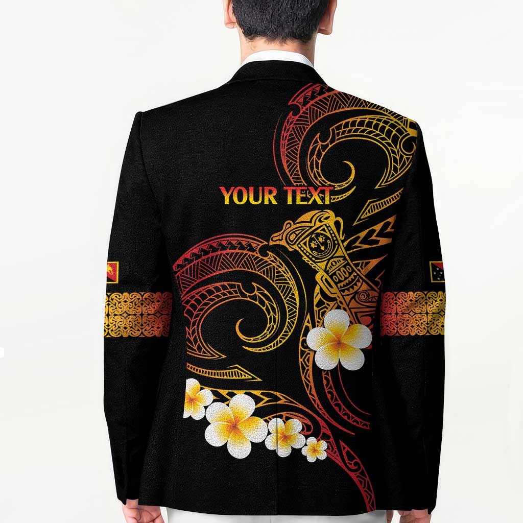 Personalised Papua New Guinea Sepik Blazer Plumeria Floral Tribal Pattern - Polynesian Pride