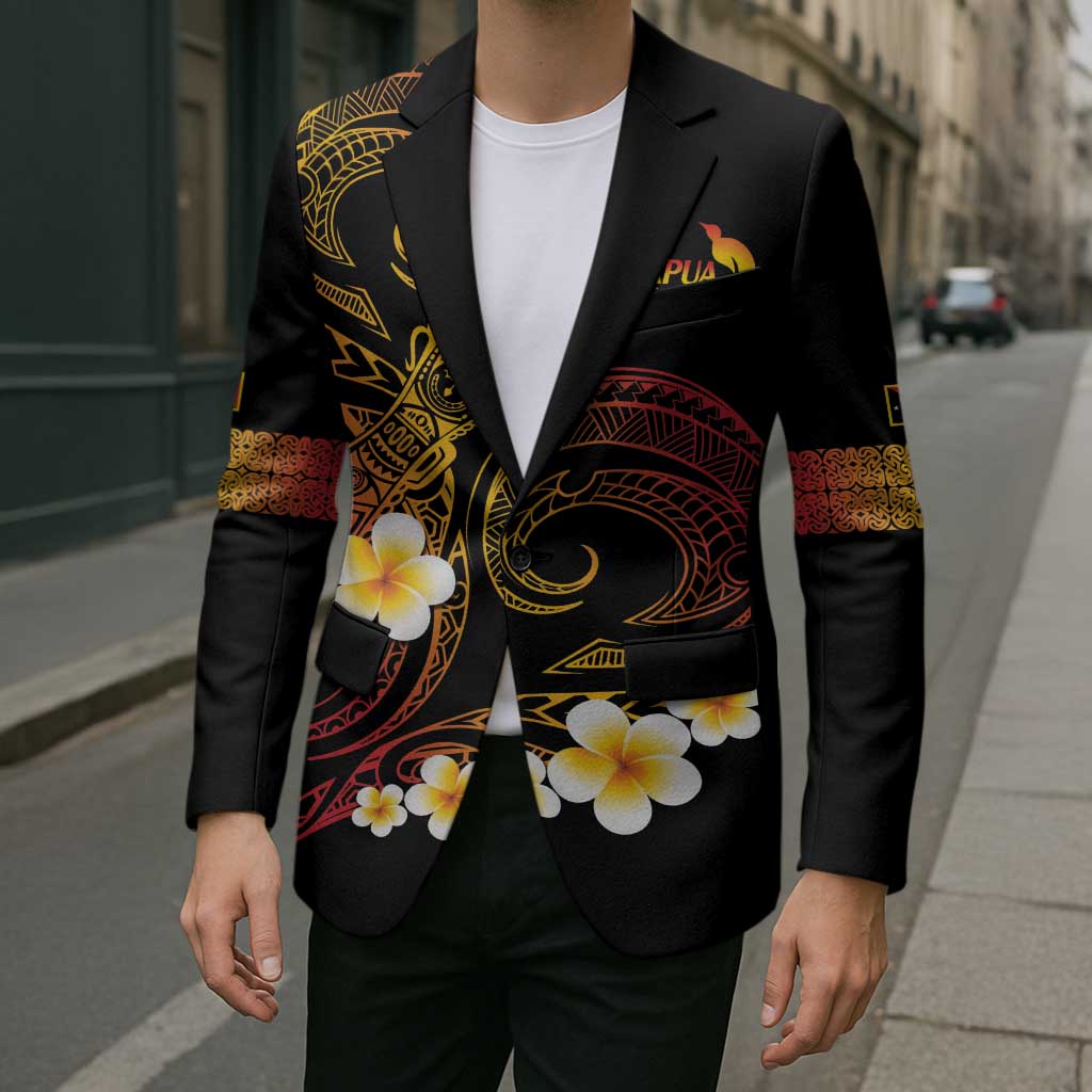 Personalised Papua New Guinea Sepik Blazer Plumeria Floral Tribal Pattern - Polynesian Pride