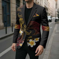 Personalised Papua New Guinea Sepik Blazer Plumeria Floral Tribal Pattern - Polynesian Pride