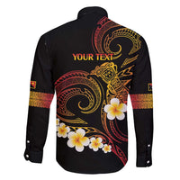 Personalised Papua New Guinea Sepik Family Matching Long Sleeve Bodycon Dress and Hawaiian Shirt Plumeria Floral Tribal Pattern LT9 - Polynesian Pride