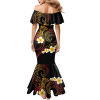 Personalised Papua New Guinea Sepik Family Matching Mermaid Dress and Hawaiian Shirt Plumeria Floral Tribal Pattern LT9 - Polynesian Pride