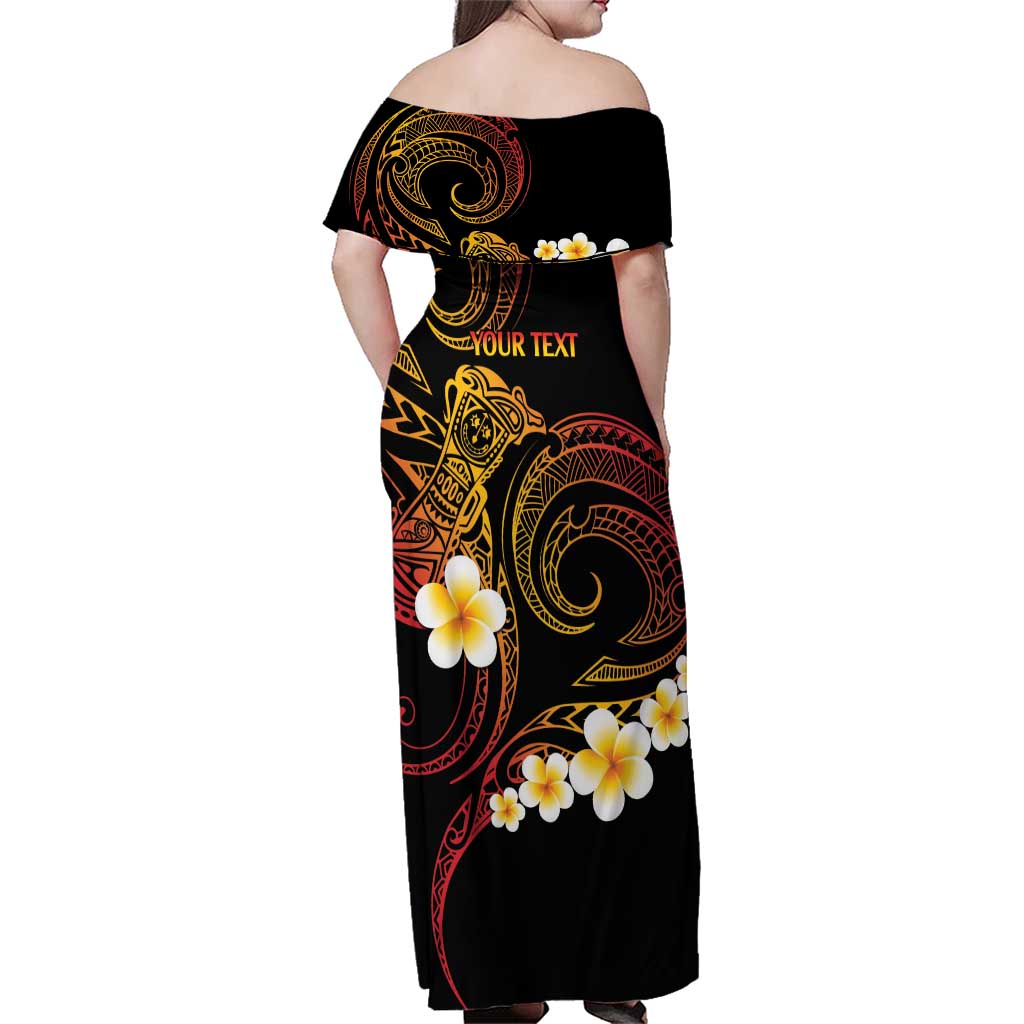 Personalised Papua New Guinea Sepik Family Matching Off Shoulder Maxi Dress and Hawaiian Shirt Plumeria Floral Tribal Pattern LT9 - Polynesian Pride