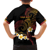 Personalised Papua New Guinea Sepik Family Matching Short Sleeve Bodycon Dress and Hawaiian Shirt Plumeria Floral Tribal Pattern LT9 - Polynesian Pride