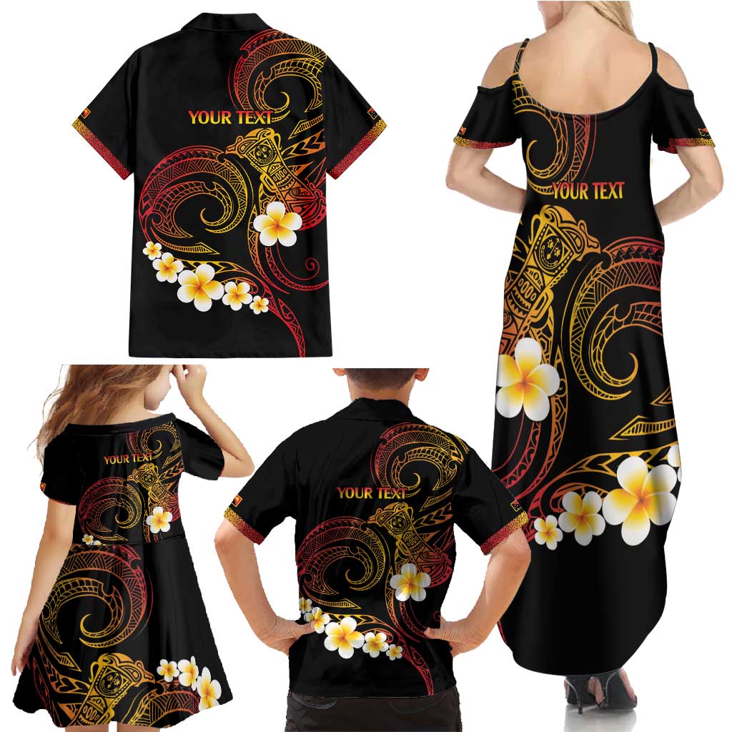 Personalised Papua New Guinea Sepik Family Matching Summer Maxi Dress and Hawaiian Shirt Plumeria Floral Tribal Pattern LT9 - Polynesian Pride