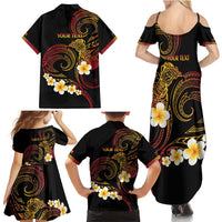 Personalised Papua New Guinea Sepik Family Matching Summer Maxi Dress and Hawaiian Shirt Plumeria Floral Tribal Pattern LT9 - Polynesian Pride