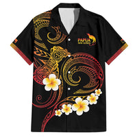 Personalised Papua New Guinea Sepik Family Matching Summer Maxi Dress and Hawaiian Shirt Plumeria Floral Tribal Pattern LT9 Dad's Shirt - Short Sleeve Black - Polynesian Pride