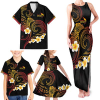 Personalised Papua New Guinea Sepik Family Matching Tank Maxi Dress and Hawaiian Shirt Plumeria Floral Tribal Pattern LT9 - Polynesian Pride
