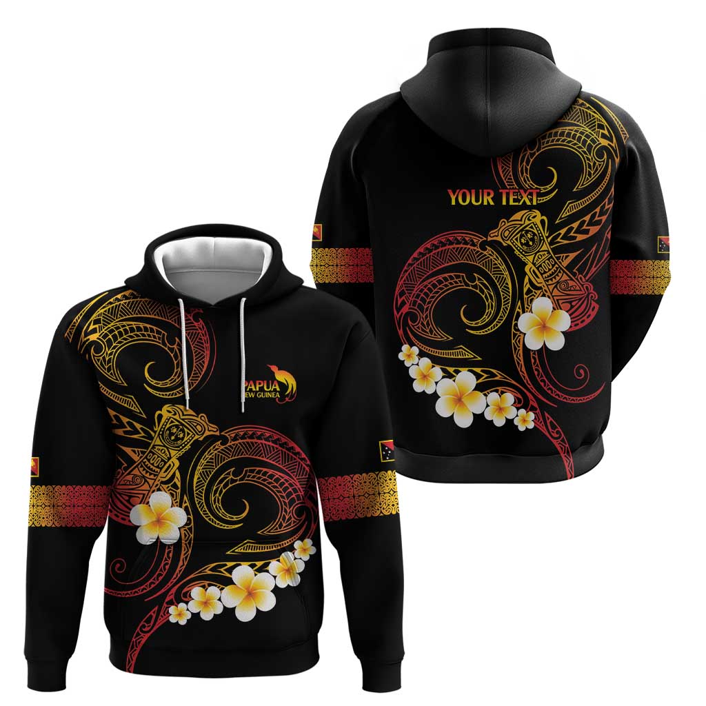 Personalised Papua New Guinea Sepik Hoodie Plumeria Floral Tribal Pattern - Polynesian Pride