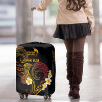 Personalised Papua New Guinea Sepik Luggage Cover Plumeria Floral Tribal Pattern - Polynesian Pride