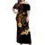 Personalised Papua New Guinea Sepik Off Shoulder Maxi Dress Plumeria Floral Tribal Pattern - Polynesian Pride