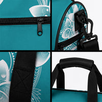 Polynesian Plumeria Flowers Tribal Duffle Bag Pacific Tattoo Teal Style LT9 - Polynesian Pride