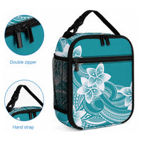 Polynesian Plumeria Flowers Tribal Lunch Bag Pacific Tattoo Teal Style LT9 - Polynesian Pride