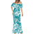 Polynesian Plumeria Flowers Tribal Mermaid Dress Pacific Tattoo Teal Style - Polynesian Pride