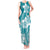 Polynesian Plumeria Flowers Tribal Tank Maxi Dress Pacific Tattoo Teal Style - Polynesian Pride