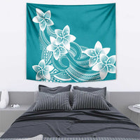 Polynesian Plumeria Flowers Tribal Tapestry Pacific Tattoo Teal Style LT9 - Polynesian Pride