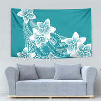 Polynesian Plumeria Flowers Tribal Tapestry Pacific Tattoo Teal Style LT9 - Polynesian Pride