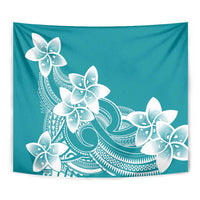 Polynesian Plumeria Flowers Tribal Tapestry Pacific Tattoo Teal Style LT9 - Polynesian Pride