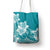 Polynesian Plumeria Flowers Tribal Tote Bag Pacific Tattoo Teal Style - Polynesian Pride