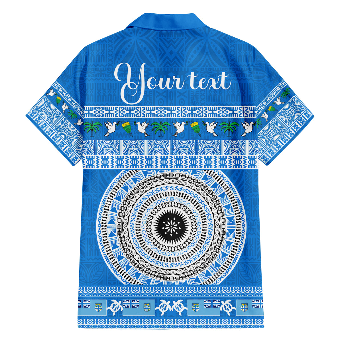Personalised Fiji Marau Na Kerisimasi Family Matching Tank Maxi Dress and Hawaiian Shirt Merry Christmas Tapa Pattern Blue Style LT9 - Polynesian Pride