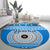 Personalised Fiji Marau Na Kerisimasi Round Carpet Merry Christmas Tapa Pattern Blue Style LT9 - Polynesian Pride