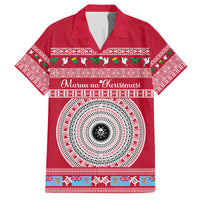 Personalised Fiji Marau Na Kerisimasi Family Matching Puletasi Dress and Hawaiian Shirt Merry Christmas Tapa Pattern Red Style LT9 Dad's Shirt - Short Sleeve Red - Polynesian Pride
