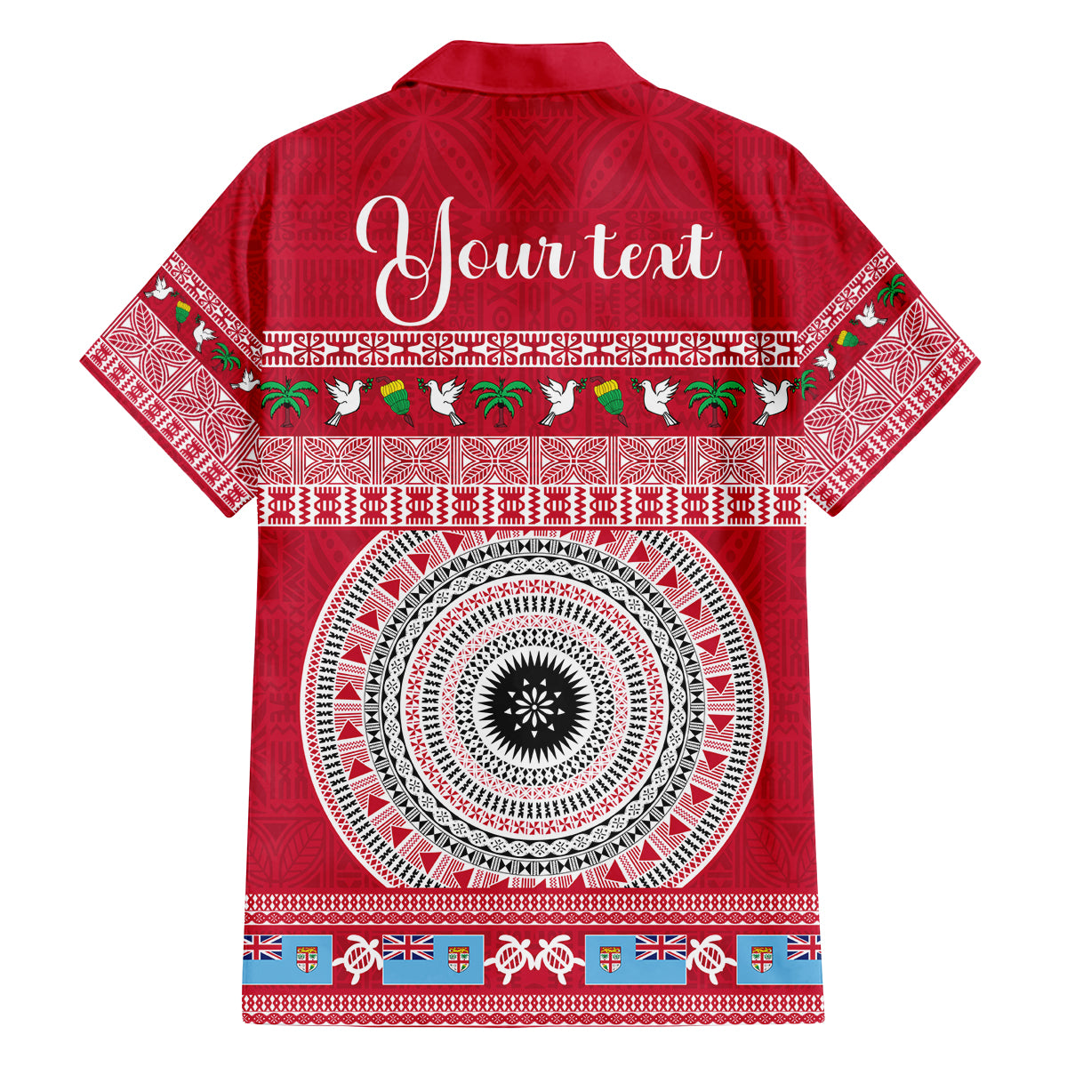 Personalised Fiji Marau Na Kerisimasi Family Matching Tank Maxi Dress and Hawaiian Shirt Merry Christmas Tapa Pattern Red Style LT9 - Polynesian Pride