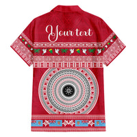 Personalised Fiji Marau Na Kerisimasi Family Matching Tank Maxi Dress and Hawaiian Shirt Merry Christmas Tapa Pattern Red Style LT9 - Polynesian Pride