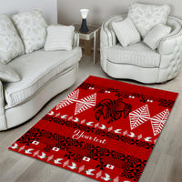 Personalised Tonga Kilisimasi Fiefia Area Rug Merry Christmas with Turtle Ngatu Pattern LT9 - Polynesian Pride