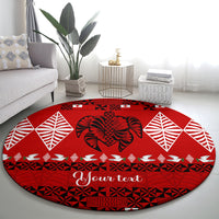 Personalised Tonga Kilisimasi Fiefia Round Carpet Merry Christmas with Turtle Ngatu Pattern LT9 - Polynesian Pride