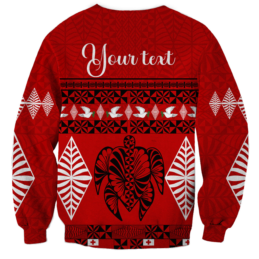 Personalised Tonga Kilisimasi Fiefia Sweatshirt Merry Christmas with Turtle Ngatu Pattern LT9 - Polynesian Pride