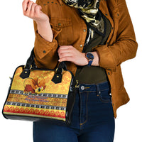 PNG Hamamas Krismas Shoulder Handbag Papua New Guinea Bird Of Paradise Merry Christmas Gold Style LT9 - Polynesian Pride