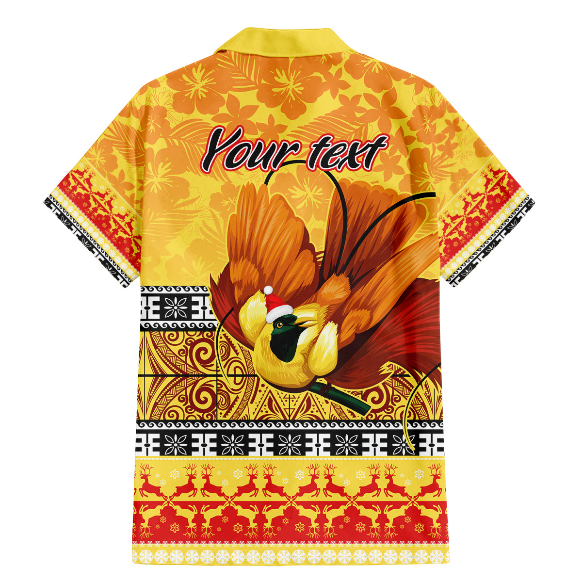 Personalised PNG Hamamas Krismas Family Matching Mermaid Dress and Hawaiian Shirt Papua New Guinea Bird Of Paradise Merry Christmas Gold Style LT9 - Polynesian Pride