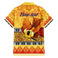 Personalised PNG Hamamas Krismas Family Matching Tank Maxi Dress and Hawaiian Shirt Papua New Guinea Bird Of Paradise Merry Christmas Gold Style LT9 - Polynesian Pride