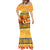 Personalised PNG Hamamas Krismas Mermaid Dress Papua New Guinea Bird Of Paradise Merry Christmas Gold Style LT9 - Polynesian Pride