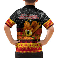 PNG Hamamas Krismas Family Matching Tank Maxi Dress and Hawaiian Shirt Papua New Guinea Bird Of Paradise Merry Christmas Black Style LT9 - Polynesian Pride