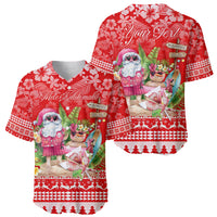 Personalised Hawaii Mele Kalikimaka Baseball Jersey Santa Beach Merry Christmas LT9 - Polynesian Pride