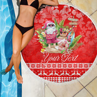 Personalised Hawaii Mele Kalikimaka Beach Blanket Santa Beach Merry Christmas LT9 - Polynesian Pride