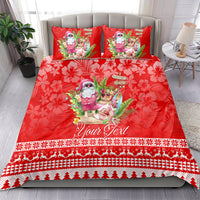 Personalised Hawaii Mele Kalikimaka Bedding Set Santa Beach Merry Christmas LT9 - Polynesian Pride