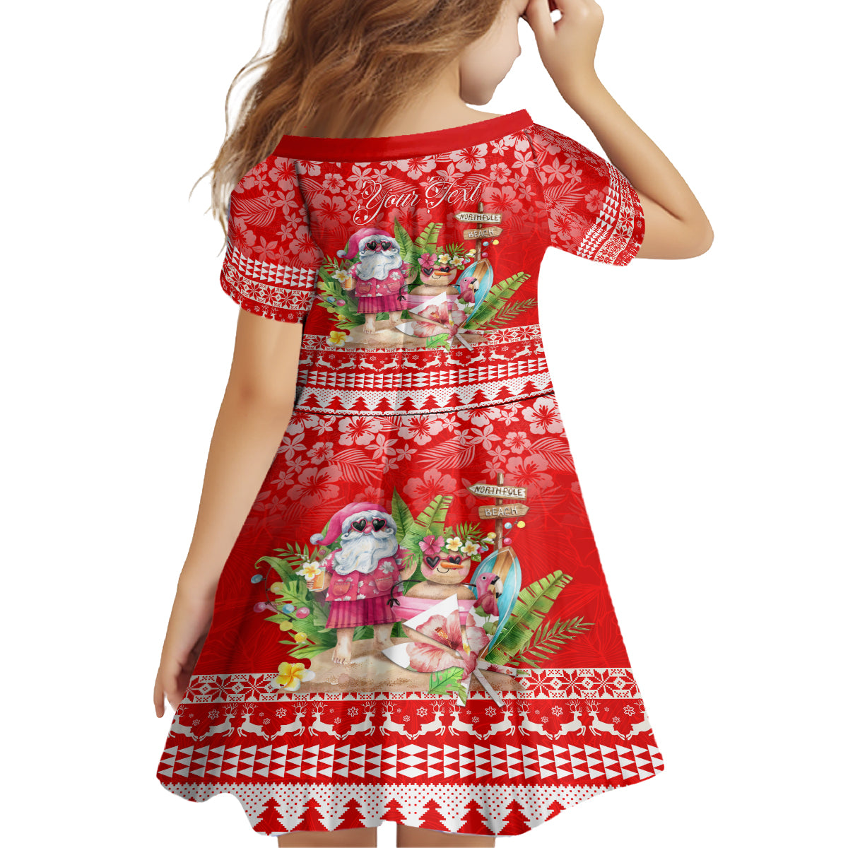 Personalised Hawaii Mele Kalikimaka Family Matching Off Shoulder Maxi Dress and Hawaiian Shirt Santa Beach Merry Christmas LT9 - Polynesian Pride