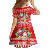 Personalised Hawaii Mele Kalikimaka Kid Short Sleeve Dress Santa Beach Merry Christmas LT9 - Polynesian Pride