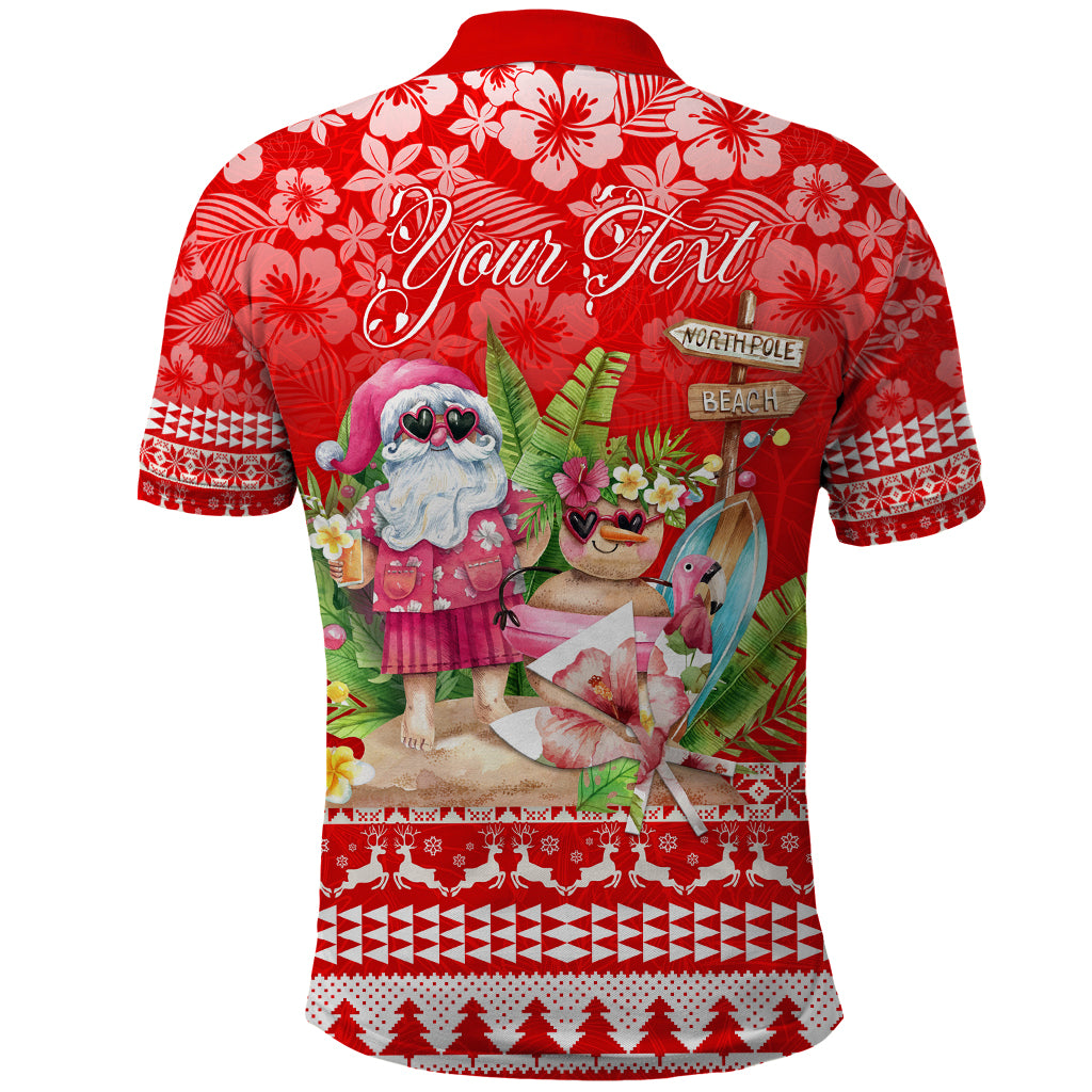 Personalised Hawaii Mele Kalikimaka Polo Shirt Santa Beach Merry Christmas LT9 - Polynesian Pride