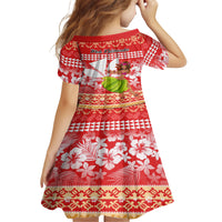 Hawaii Mele Kalikimaka Family Matching Off Shoulder Long Sleeve Dress and Hawaiian Shirt Santa Claus and Hula Dancing Merry Christmas LT9 - Polynesian Pride