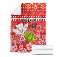 Personalised Hawaii Mele Kalikimaka Blanket Santa Claus and Hula Dancing Merry Christmas LT9 - Polynesian Pride