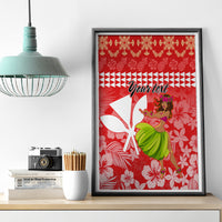 Personalised Hawaii Mele Kalikimaka Canvas Wall Art Santa Claus and Hula Dancing Merry Christmas LT9 - Polynesian Pride