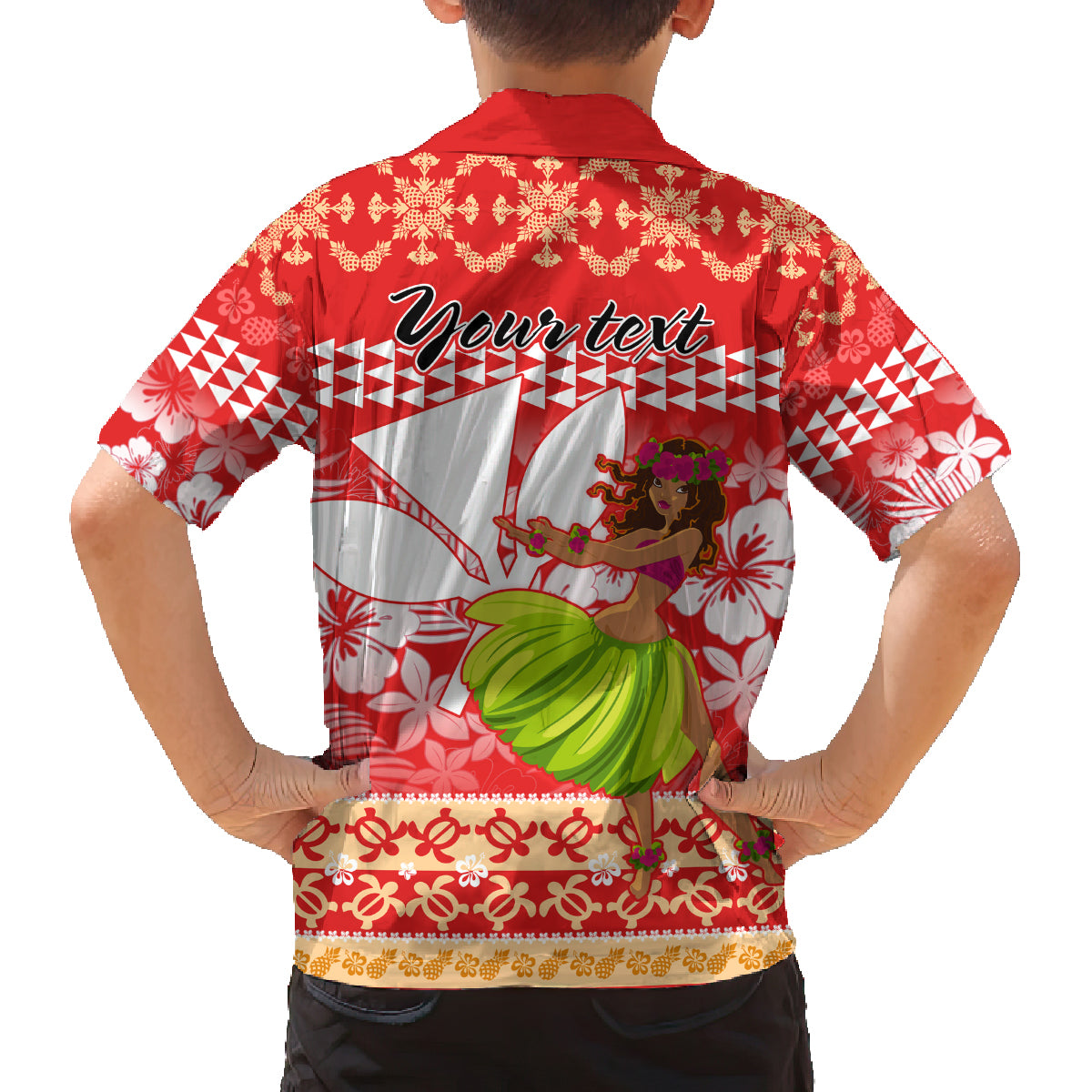 Personalised Hawaii Mele Kalikimaka Family Matching Off Shoulder Long Sleeve Dress and Hawaiian Shirt Santa Claus and Hula Dancing Merry Christmas LT9 - Polynesian Pride
