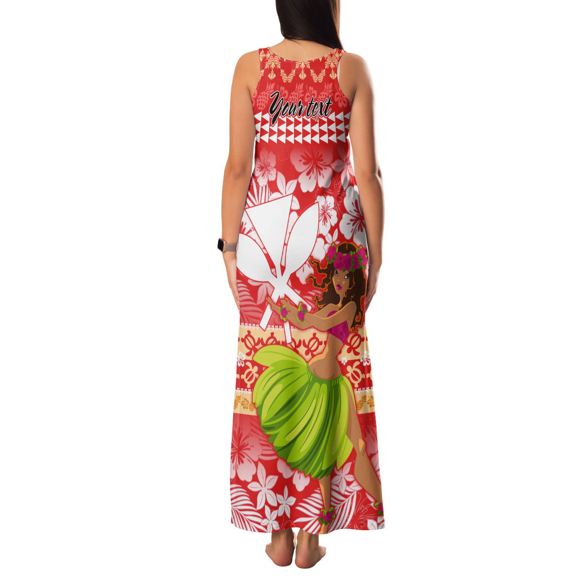 Personalised Hawaii Mele Kalikimaka Family Matching Tank Maxi Dress and Hawaiian Shirt Santa Claus and Hula Dancing Merry Christmas LT9 - Polynesian Pride